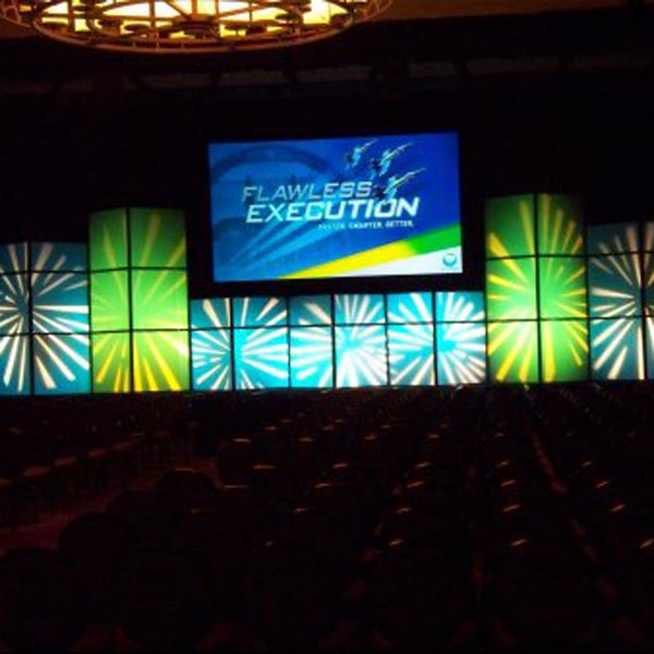 Event stage lighting and video wall display by AV specialists in Denver, CO